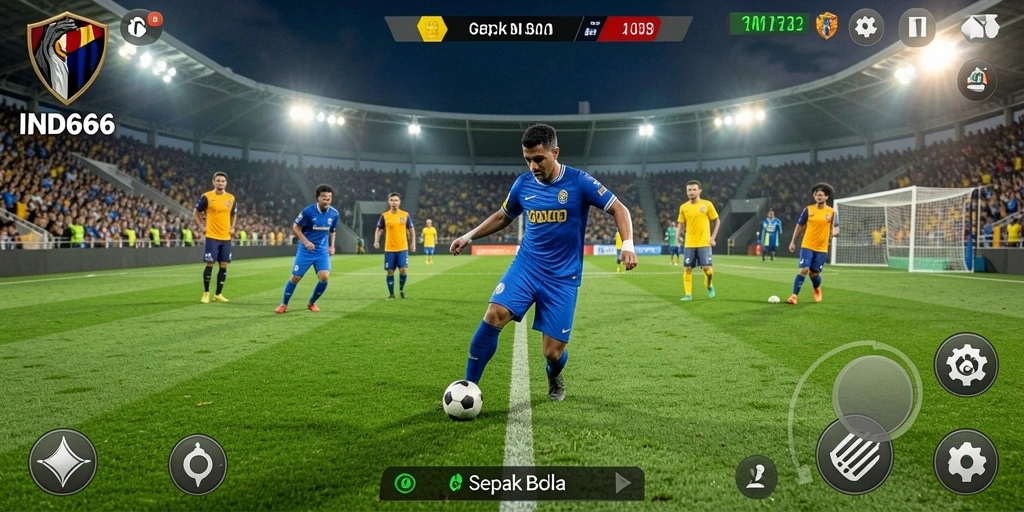 Tampilan antarmuka menarik dari game Sepak Bola IND666.