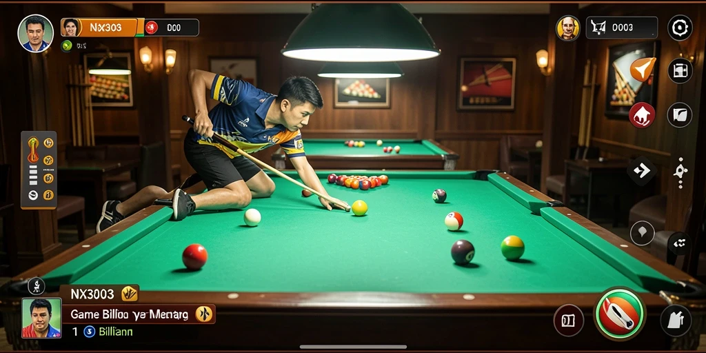 Tampilan antarmuka intuitif game Billiard NX303.