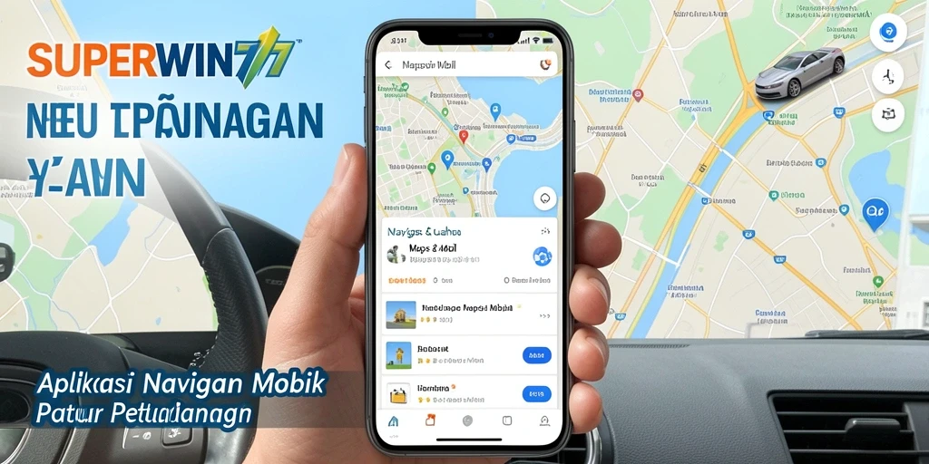 Tampilan antarmuka intuitif aplikasi Navigasi Mobil SUPERWIN777.