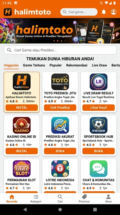 Tampilan katalog aplikasi halimtoto